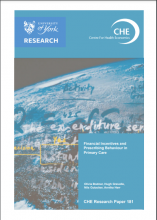 Financial incentives and prescribing behaviour in primary care: (CHE Research Paper 181)